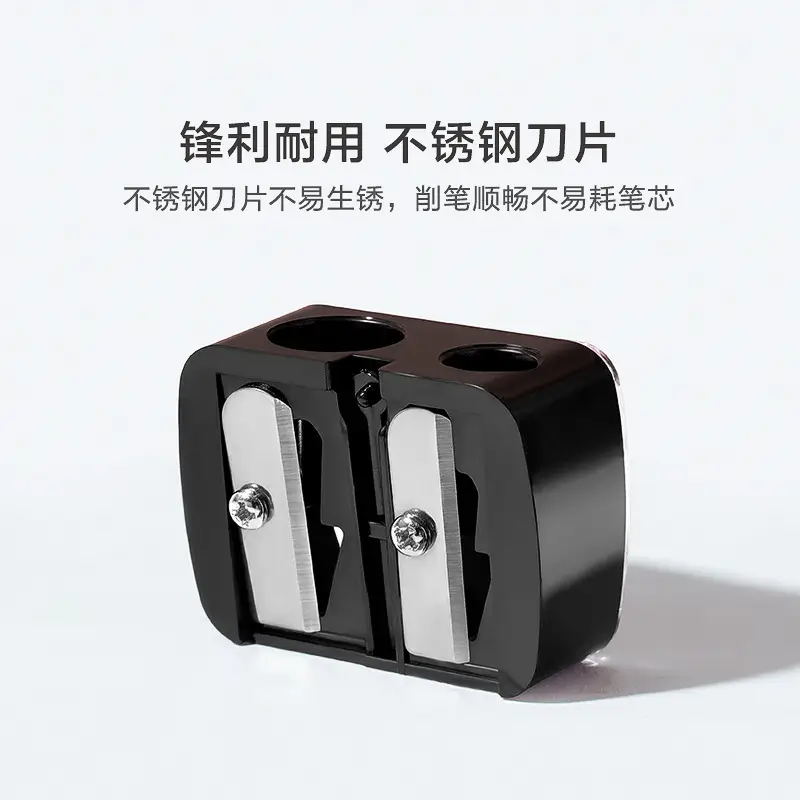 Double-Hole Pencil Sharper Stainless Steel Black 120Pc