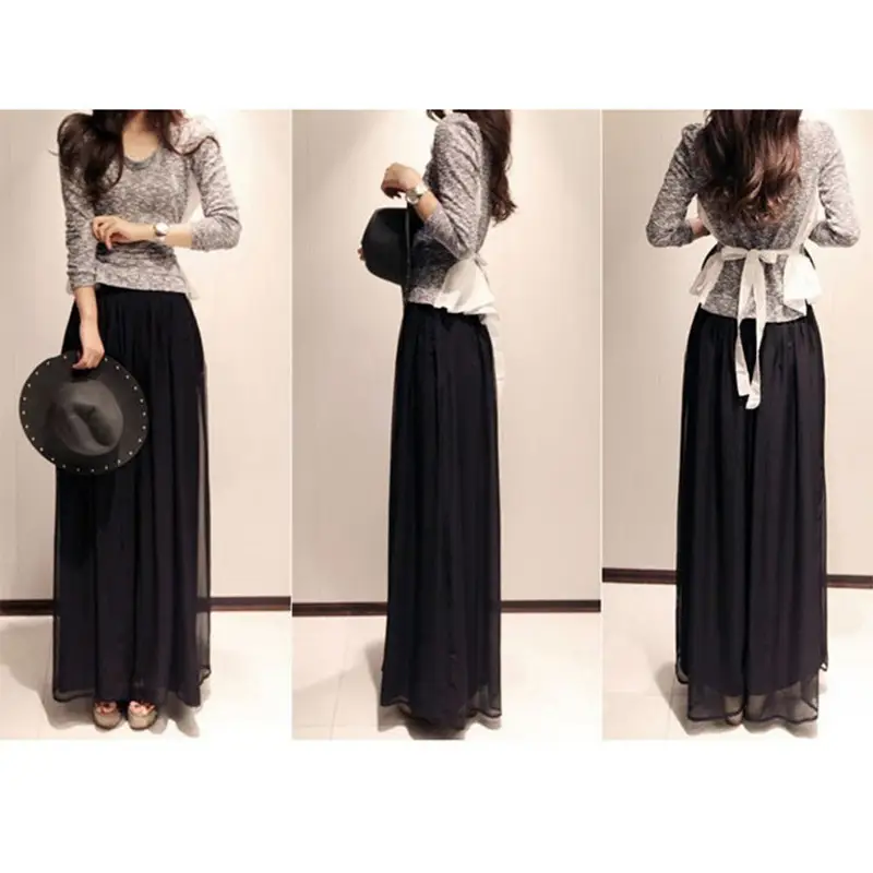 Blue Wide Leg High Waist Casual Pants 2026 - Image 3