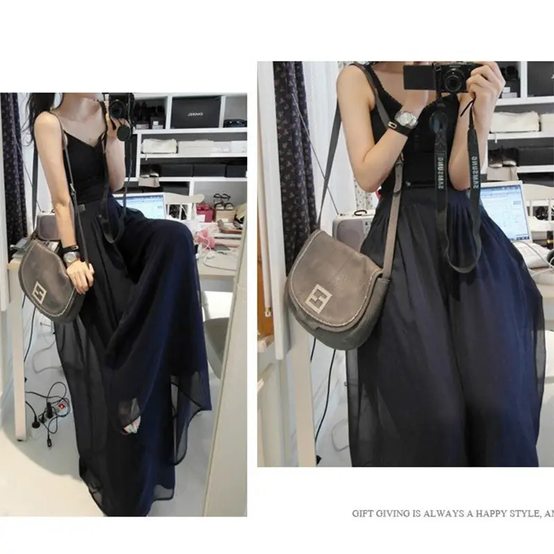 Blue Wide Leg High Waist Casual Pants 2026 - Image 4