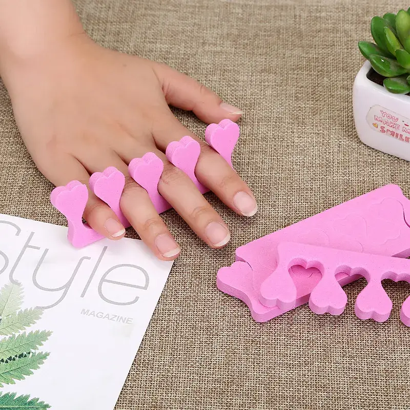 Pink Nail Art Finger Cotton Toe Separator Pair - Image 2