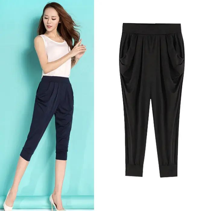 Black Slim Fit Casual Pants for Women 200kg - Image 2