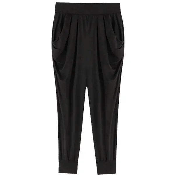 Black Slim Fit Casual Pants for Women 200kg - Image 5