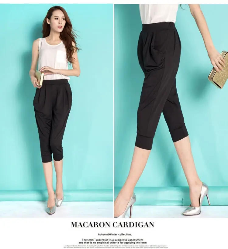 Black Slim Fit Casual Pants for Women 200kg — feature 12