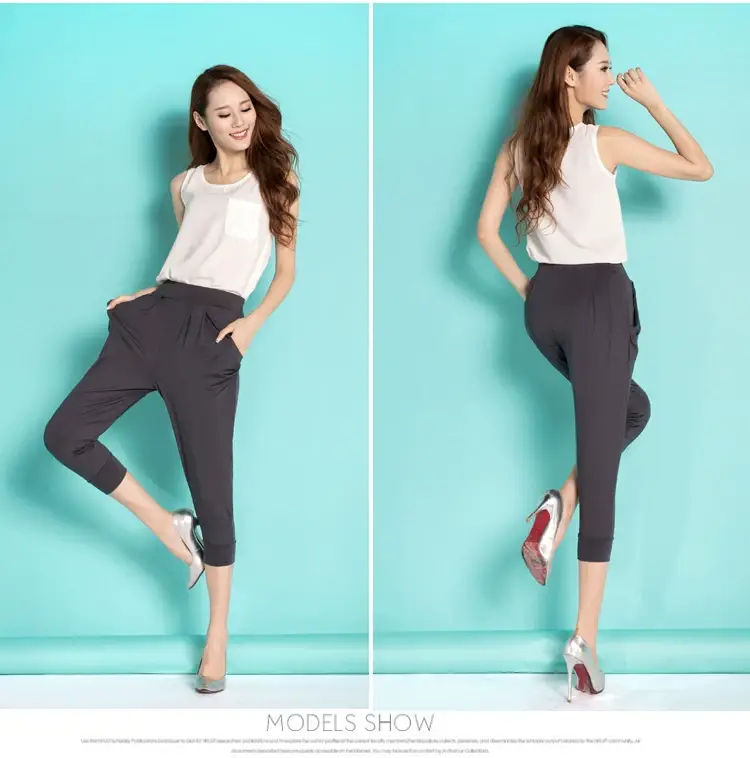 Black Slim Fit Casual Pants for Women 200kg — feature 19