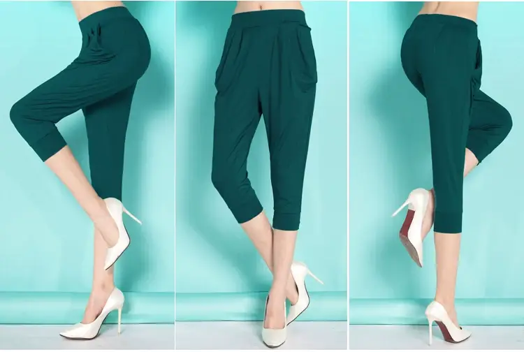 Black Slim Fit Casual Pants for Women 200kg — feature 30