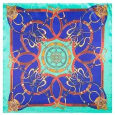 Mai Tong Silk Scarf 60cm Red Black Leopard Print — feature 36