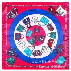 Mai Tong Silk Scarf 60cm Red Black Leopard Print — feature 38