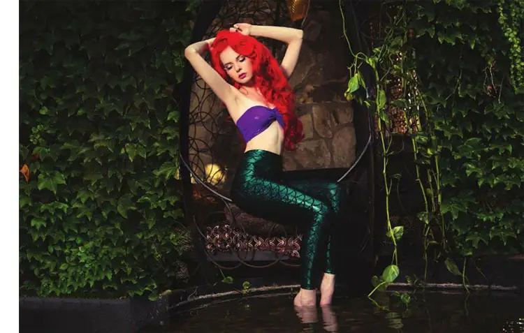 Purple Mermaid Fish Scale Leggings Women — feature 2