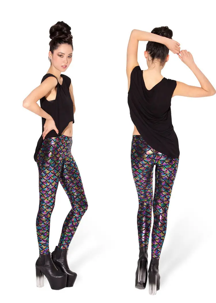 Purple Mermaid Fish Scale Leggings Women — feature 21