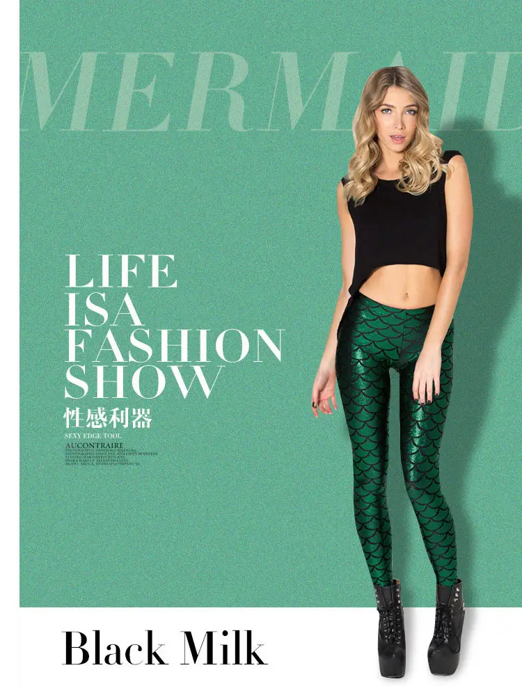 Purple Mermaid Fish Scale Leggings Women — feature 3