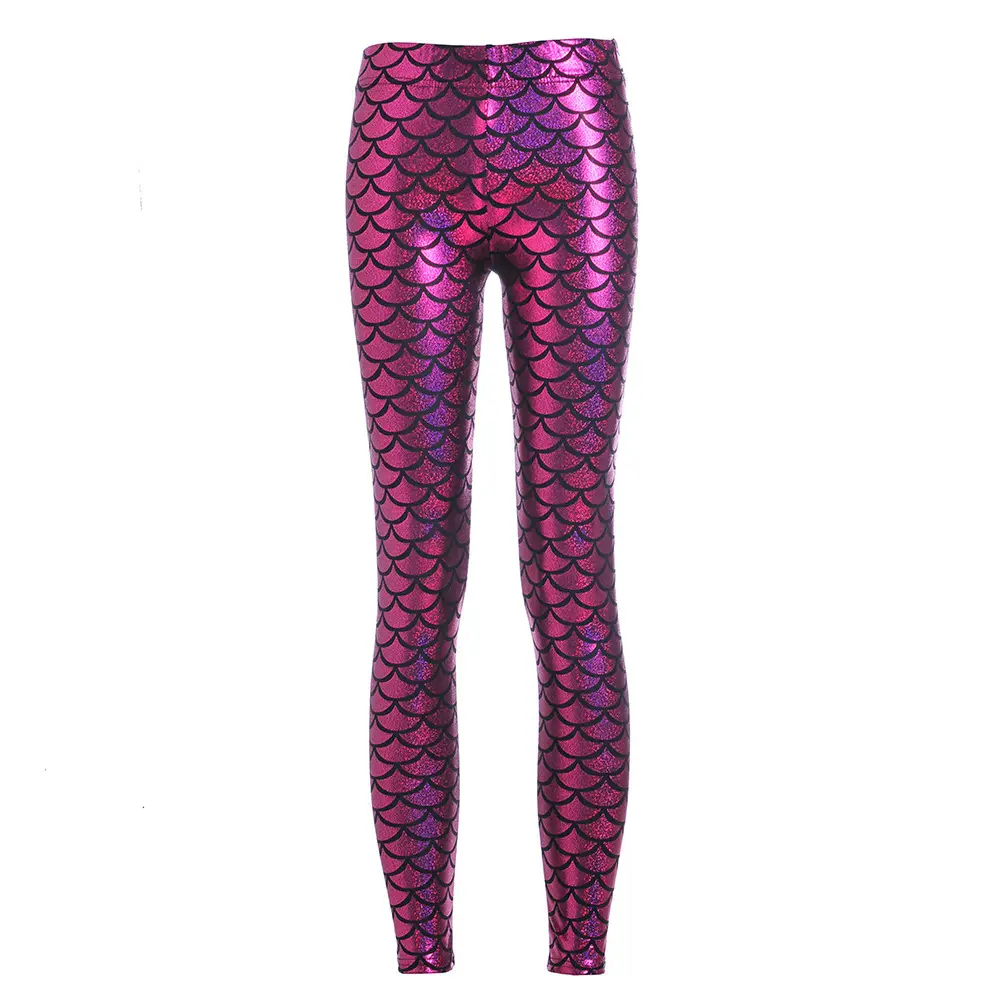 Purple Mermaid Fish Scale Leggings Women - Image 21