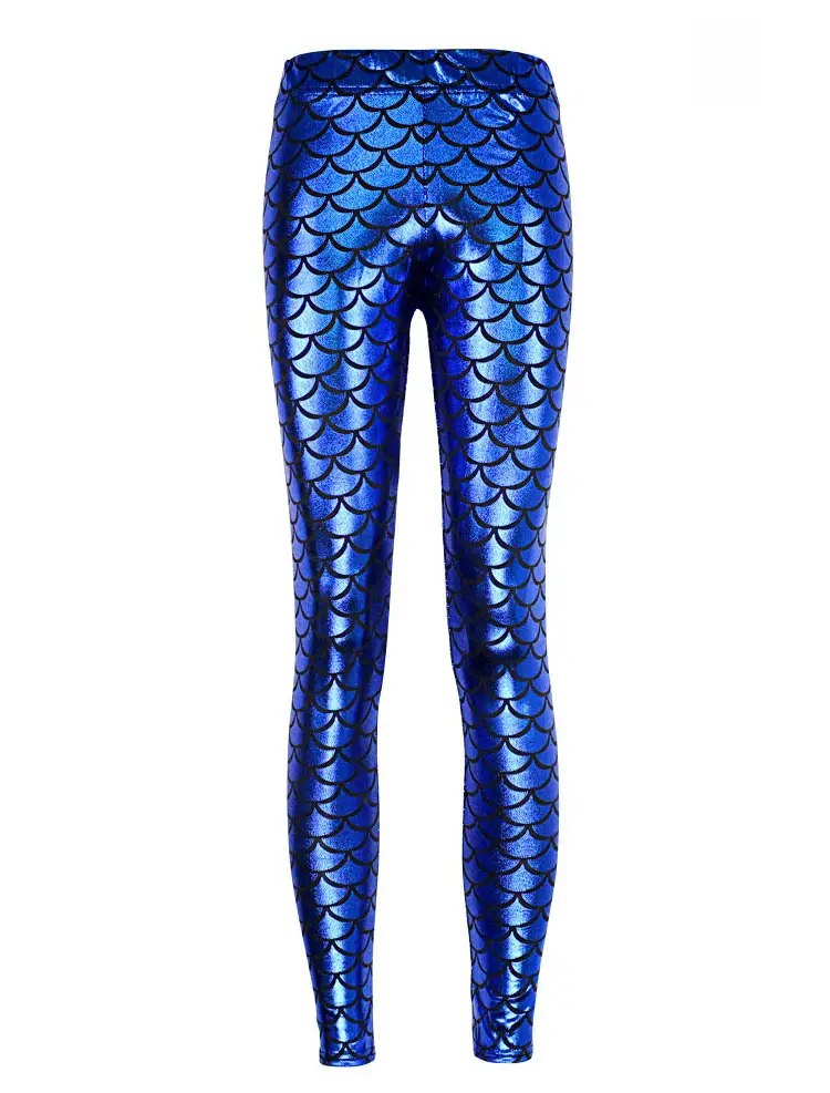 Purple Mermaid Fish Scale Leggings Women - Image 3