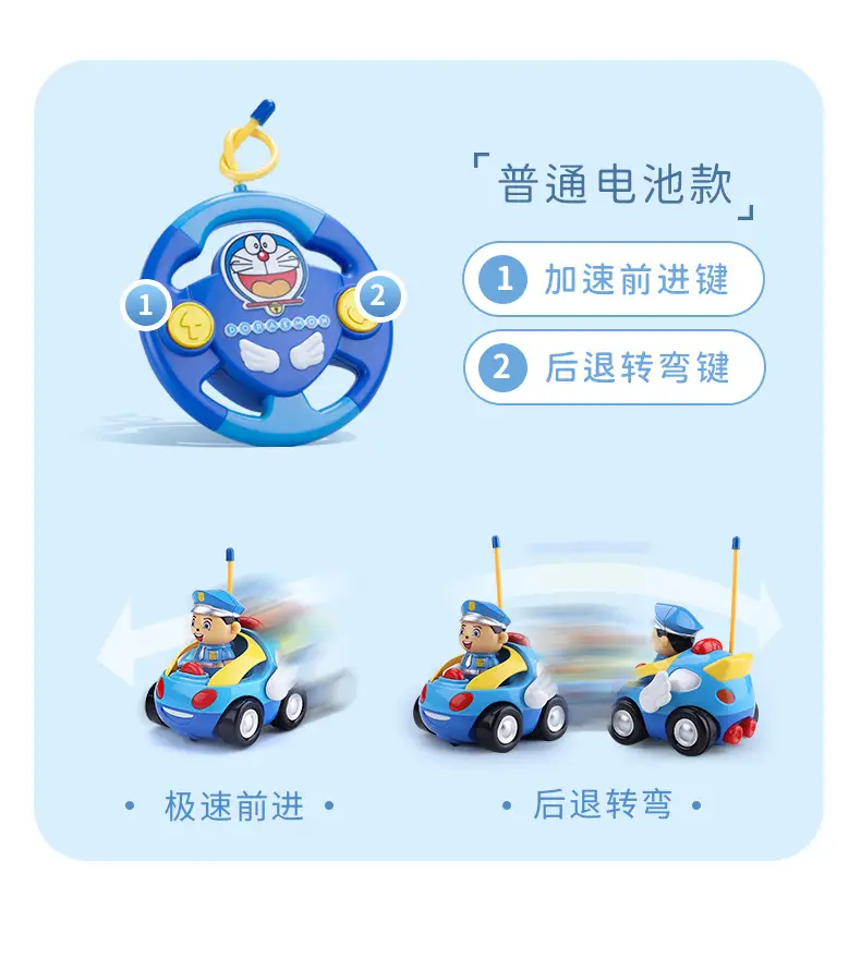 Manufacturers sell Doraemon hand-held remote control car 1-6 years old electric wire control box toy remote control car children's toy car — feature 26