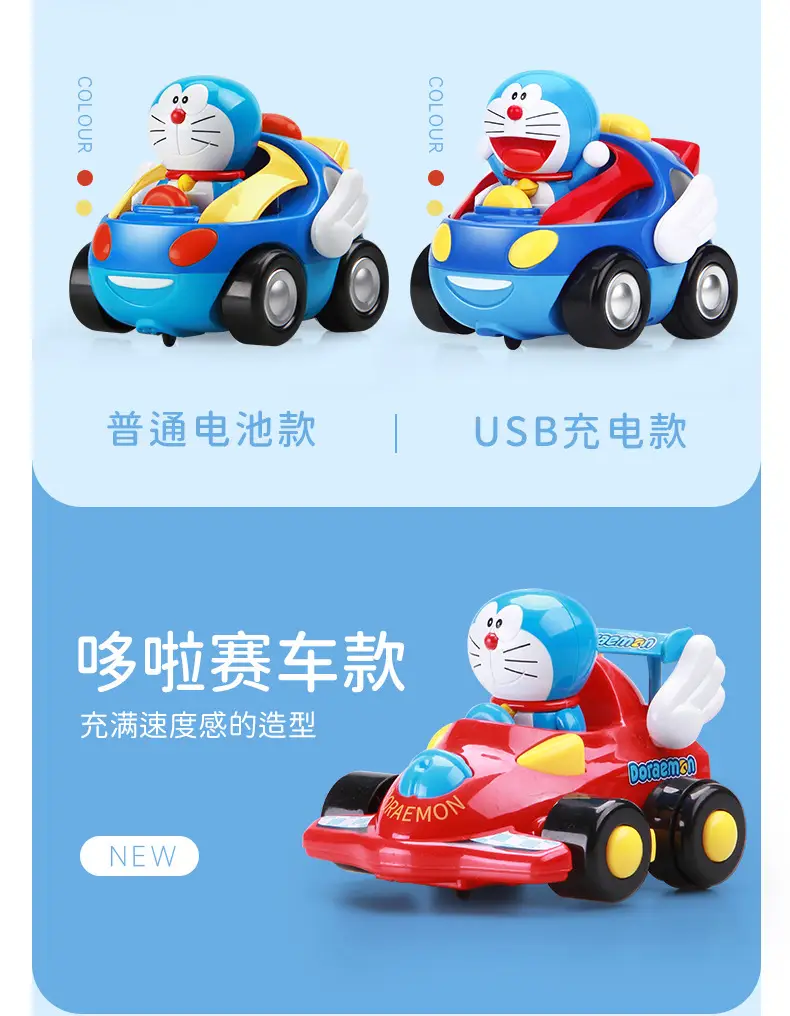 Manufacturers sell Doraemon hand-held remote control car 1-6 years old electric wire control box toy remote control car children's toy car — feature 30