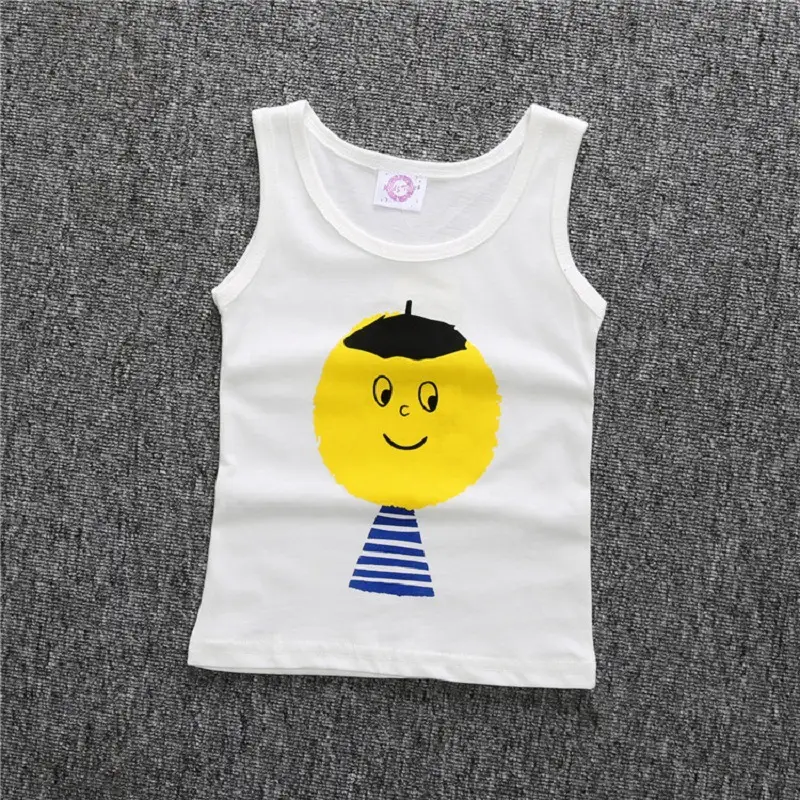 Kids Korean Style Yellow Smile Vest Base Shirt