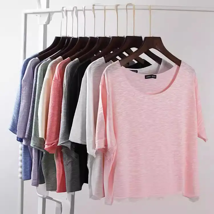 Pink Korean Style Loose Sleeve T-Shirt for Women