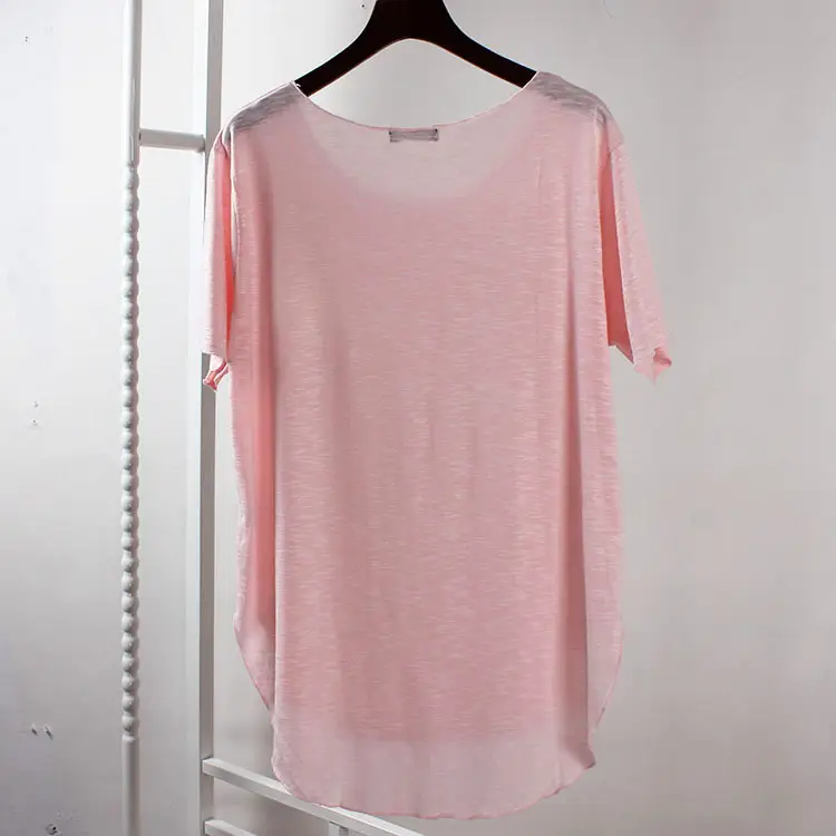 Pink Korean Style Loose Sleeve T-Shirt for Women