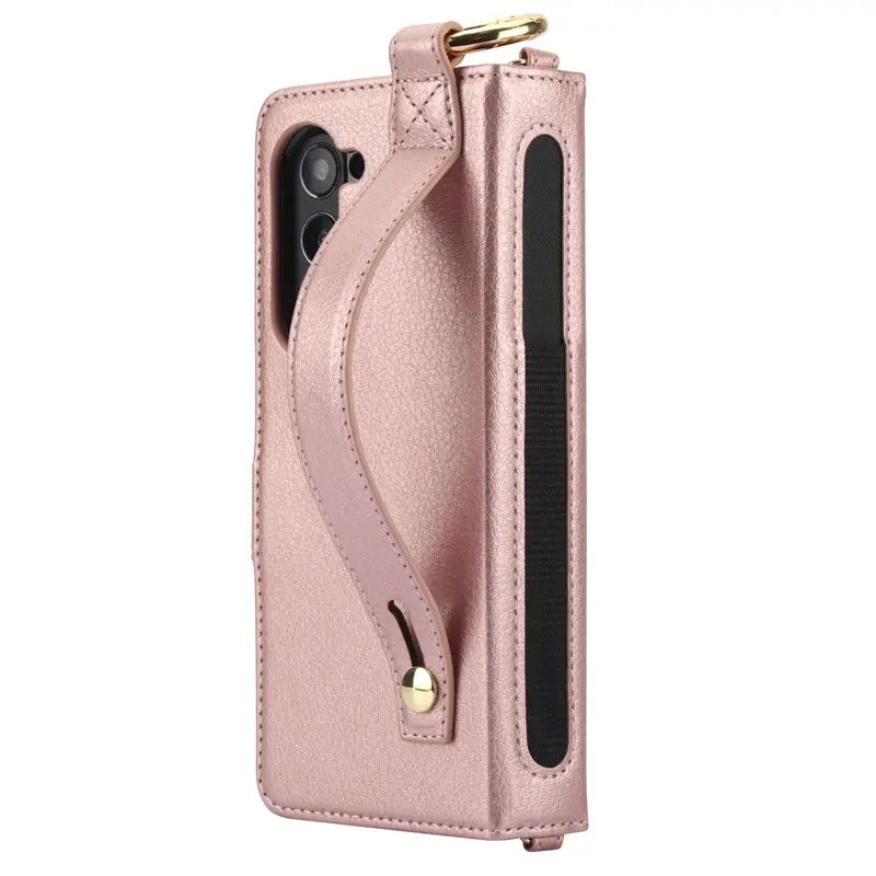 Samsung Z Fold7 Leather Phone Case with Ring Holder