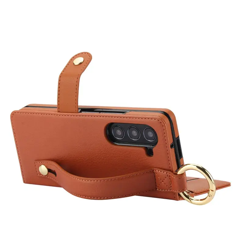 Samsung Z Fold7 Leather Phone Case with Ring Holder