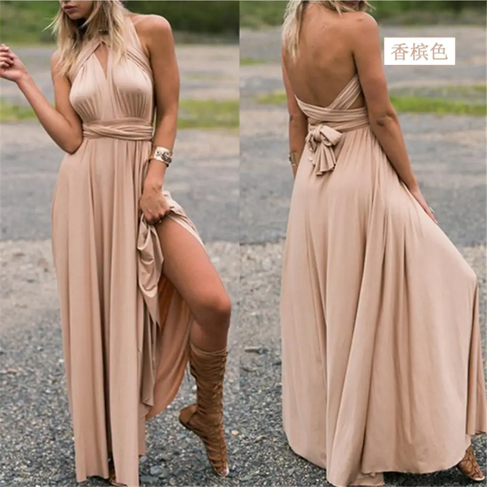 Pink Strapless Long Dress with Floral Embroidery