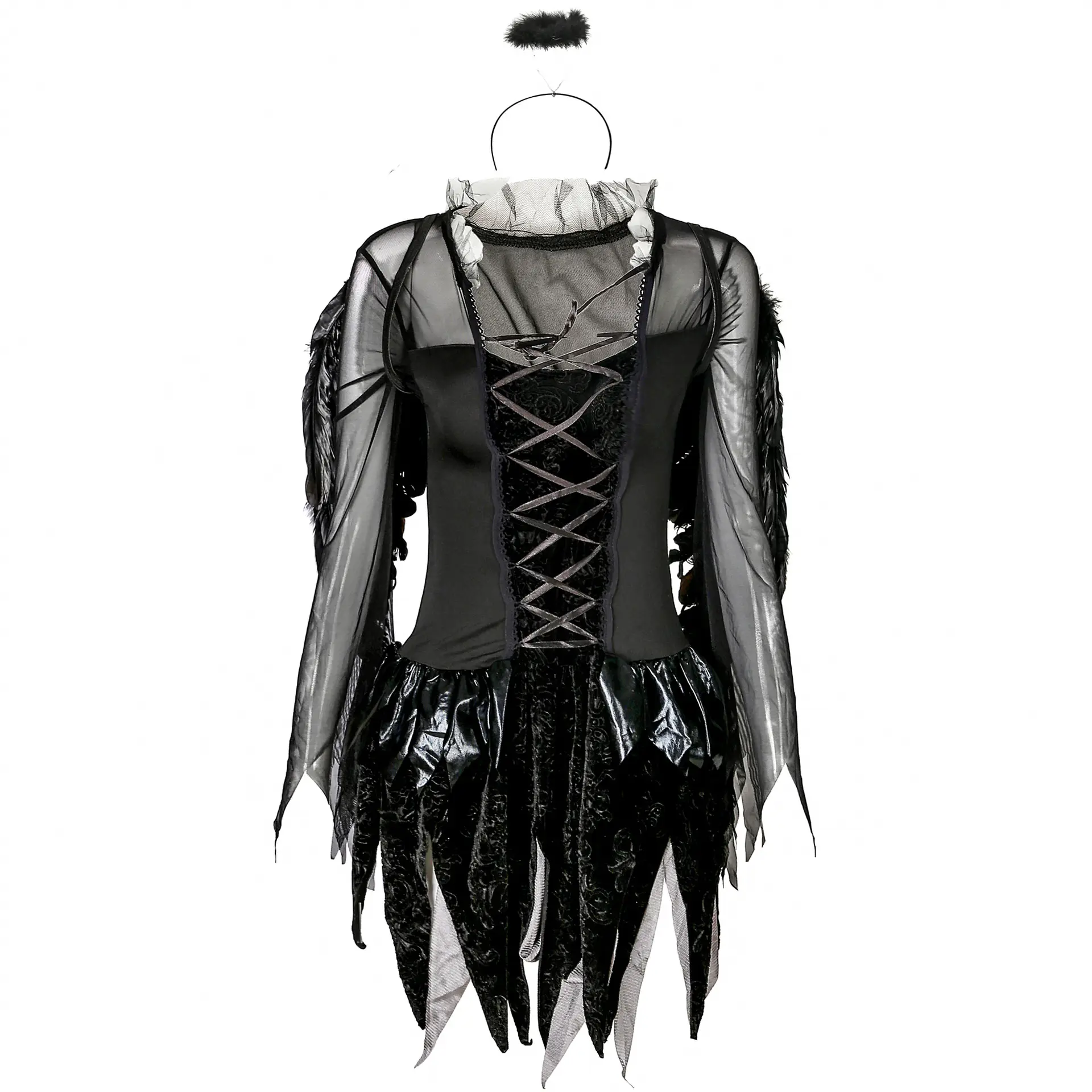 Halloween Angel Costume S-3XL White Grey Dress - Image 4