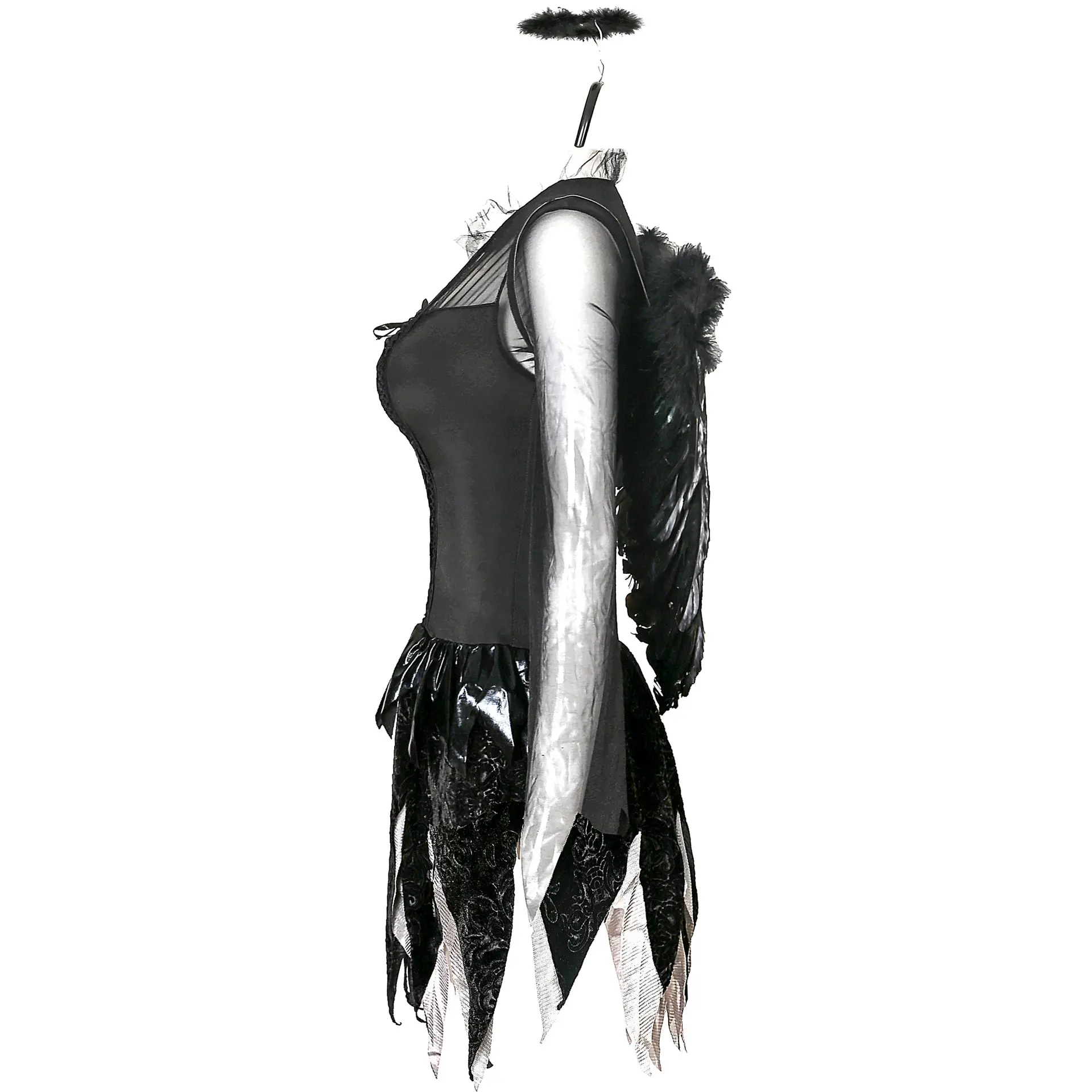 Halloween Angel Costume S-3XL White Grey Dress - Image 6