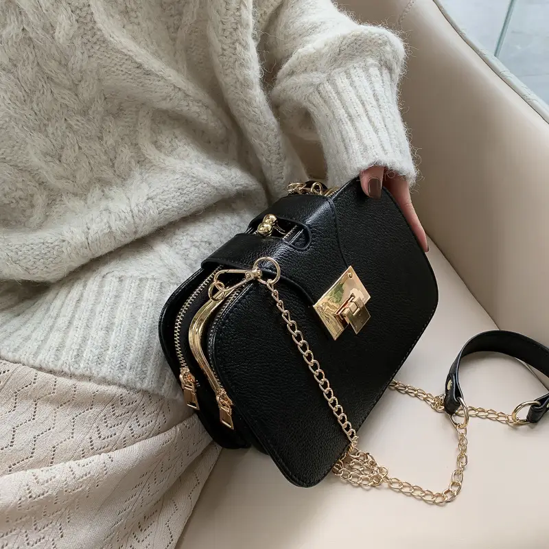 Black Korean Style Crossbody Bag for Women - Image 4