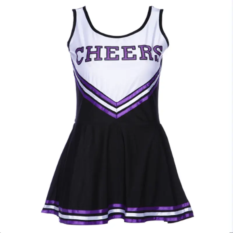 Cheerleading Costume Women Blue White V-Neck Lala - Image 3
