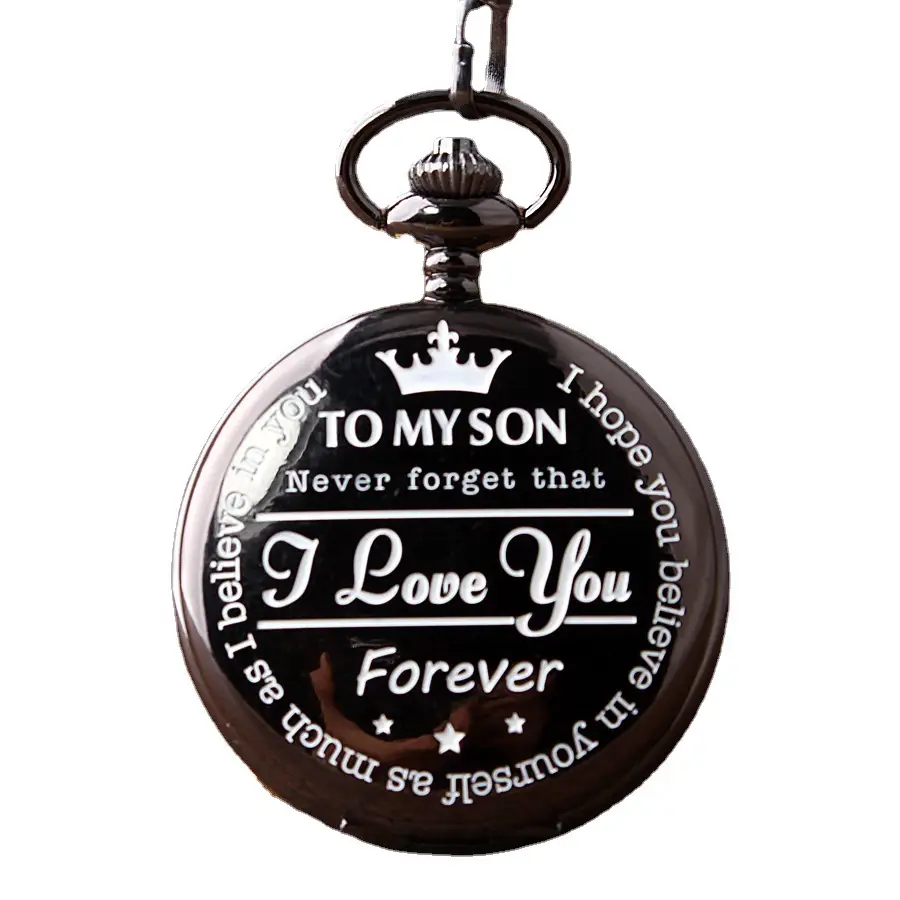 Spot TO MY SON, Husband, GRANDPA carved vintage quartz pocket watch pendant vintage pocket watch