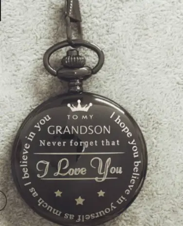 Spot TO MY SON, Husband, GRANDPA carved vintage quartz pocket watch pendant vintage pocket watch