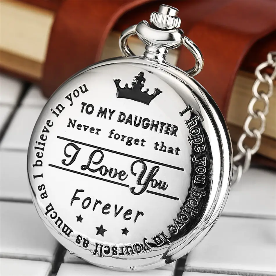 Spot TO MY SON, Husband, GRANDPA carved vintage quartz pocket watch pendant vintage pocket watch