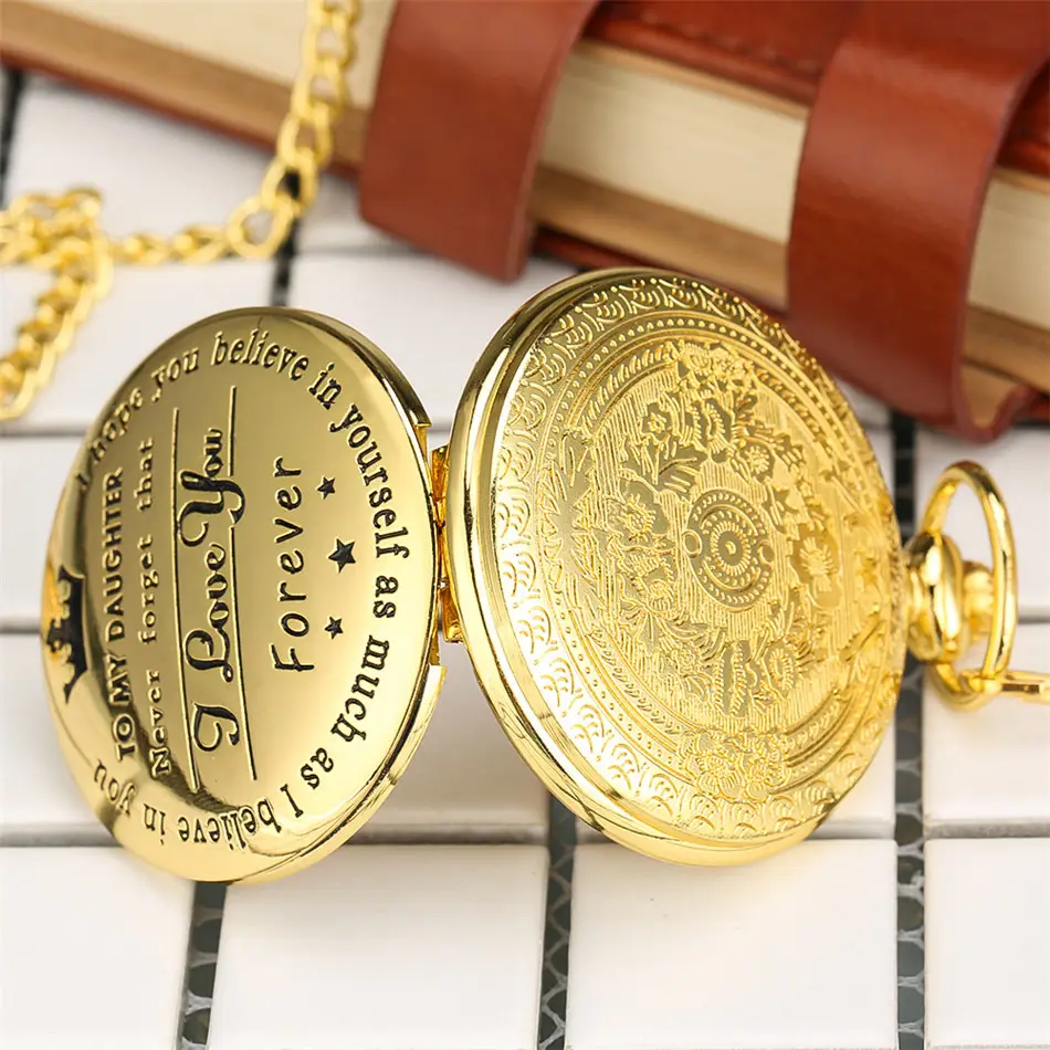 Spot TO MY SON, Husband, GRANDPA carved vintage quartz pocket watch pendant vintage pocket watch