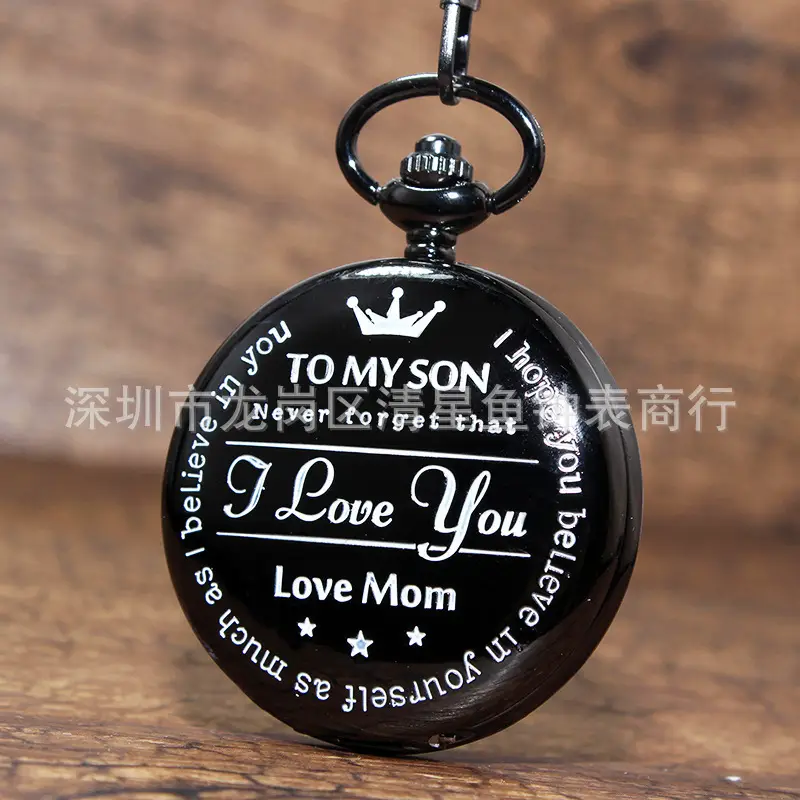 Spot TO MY SON, Husband, GRANDPA carved vintage quartz pocket watch pendant vintage pocket watch