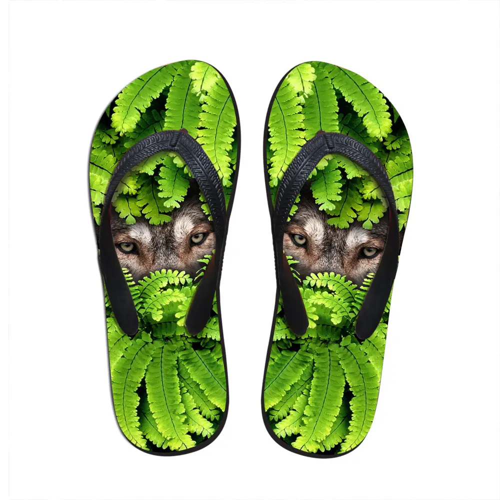 2022 Green Leaf Monster Printed Flip Flops Men's EVA