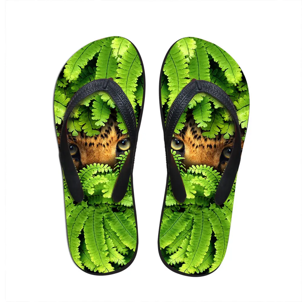 2022 Green Leaf Monster Printed Flip Flops Men's EVA
