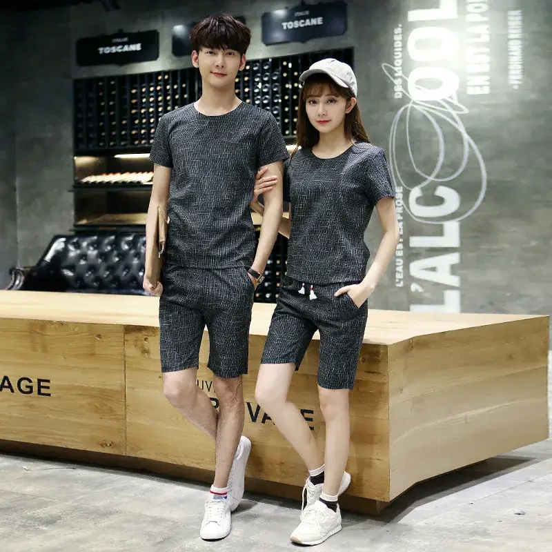 Men Korean Style Thin Short Sleeve T-Shirt & Shorts Set - Image 4
