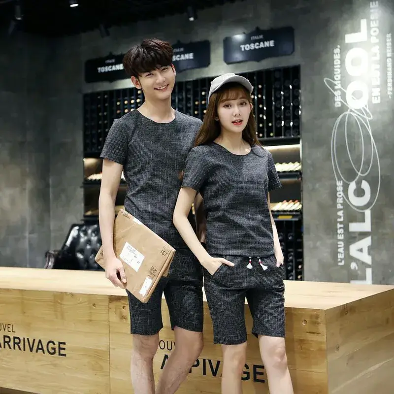Men Korean Style Thin Short Sleeve T-Shirt & Shorts Set - Image 2