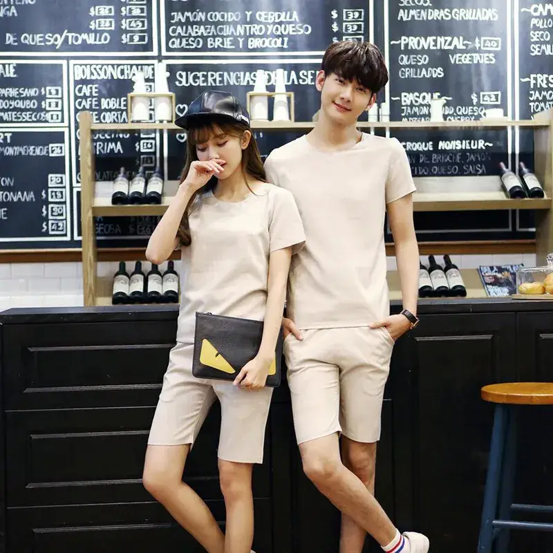 Men Korean Style Thin Short Sleeve T-Shirt & Shorts Set - Image 3