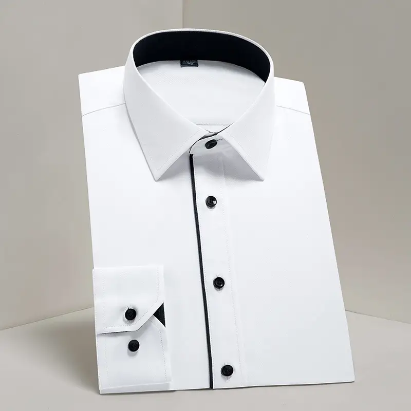 2025 Men's Long Sleeve Solid Mint Shirt Business Casual