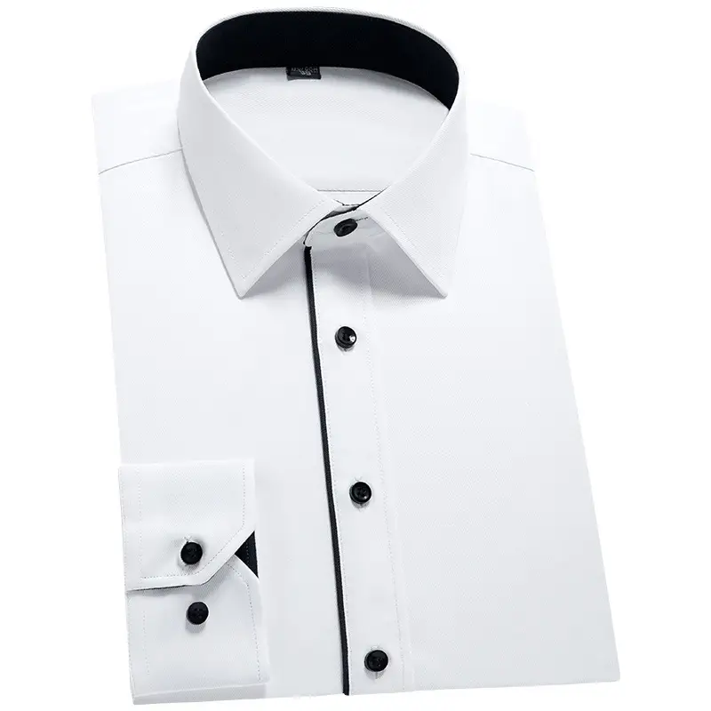2025 Men's Long Sleeve Solid Mint Shirt Business Casual