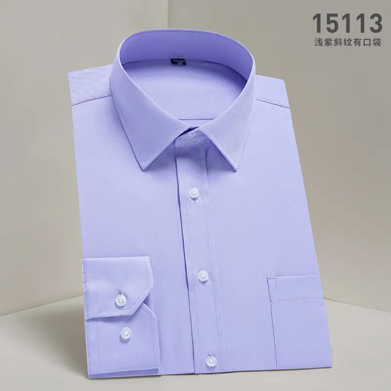 2025 Men's Long Sleeve Solid Mint Shirt Business Casual