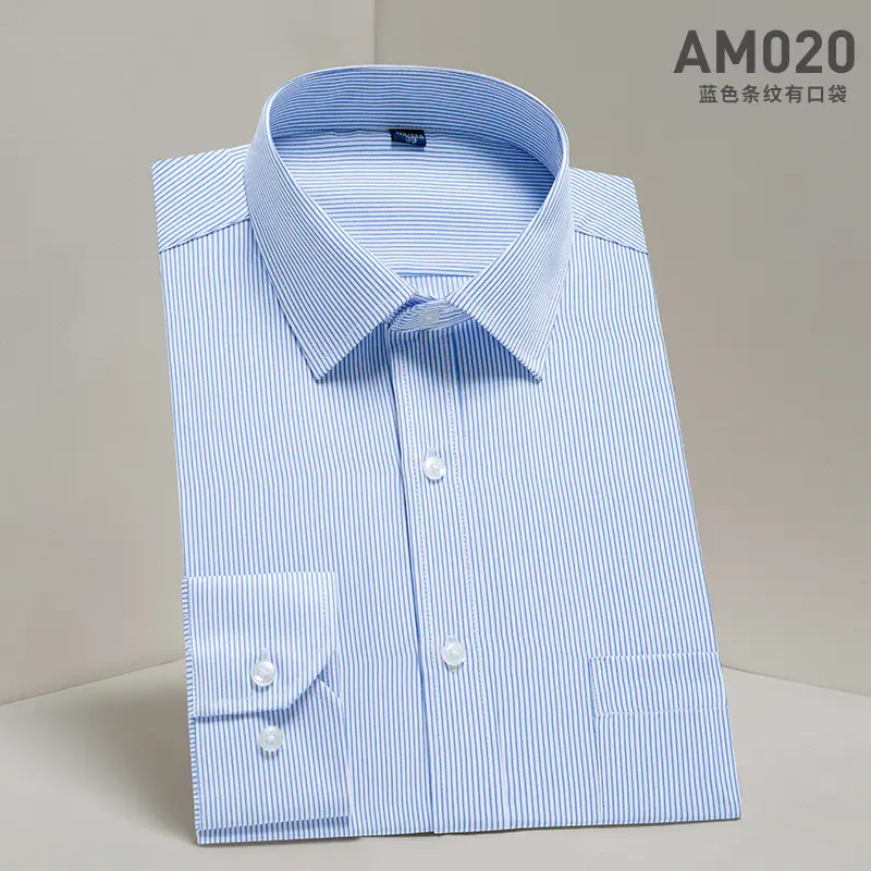 2025 Men's Long Sleeve Solid Mint Shirt Business Casual