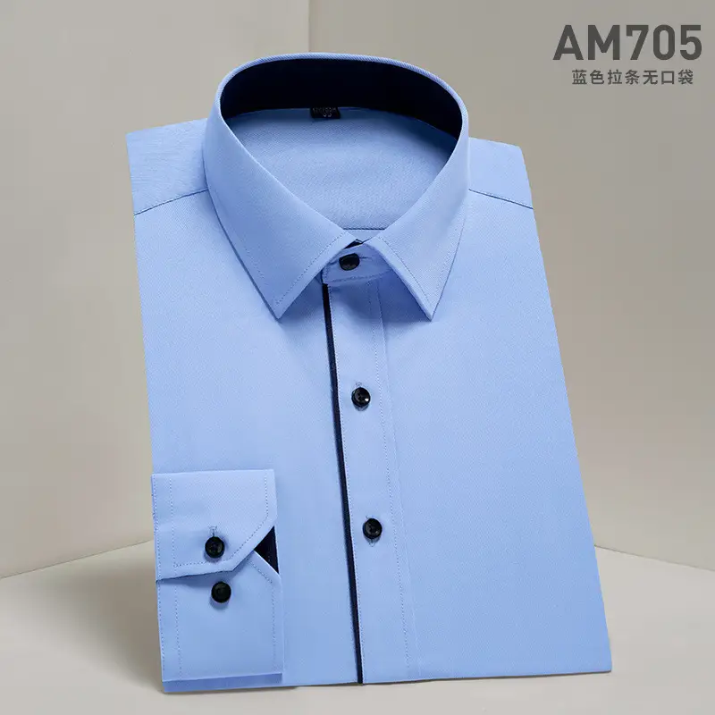 2025 Men's Long Sleeve Solid Mint Shirt Business Casual