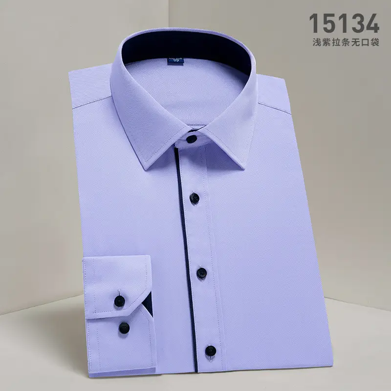 2025 Men's Long Sleeve Solid Mint Shirt Business Casual