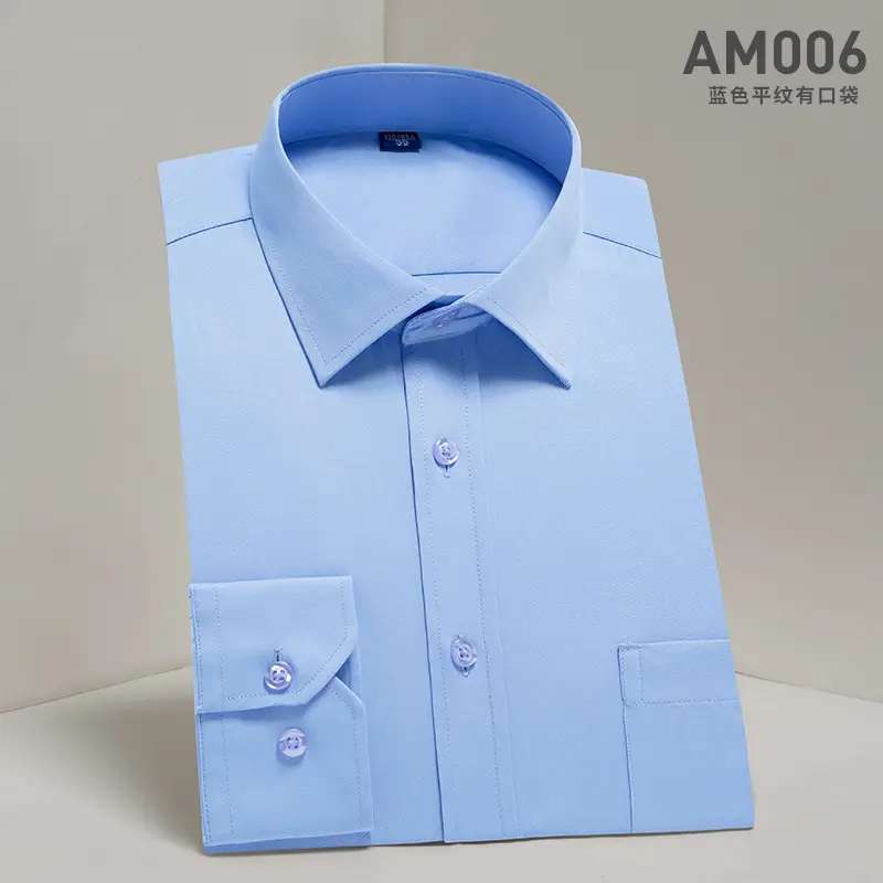 2025 Men's Long Sleeve Solid Mint Shirt Business Casual