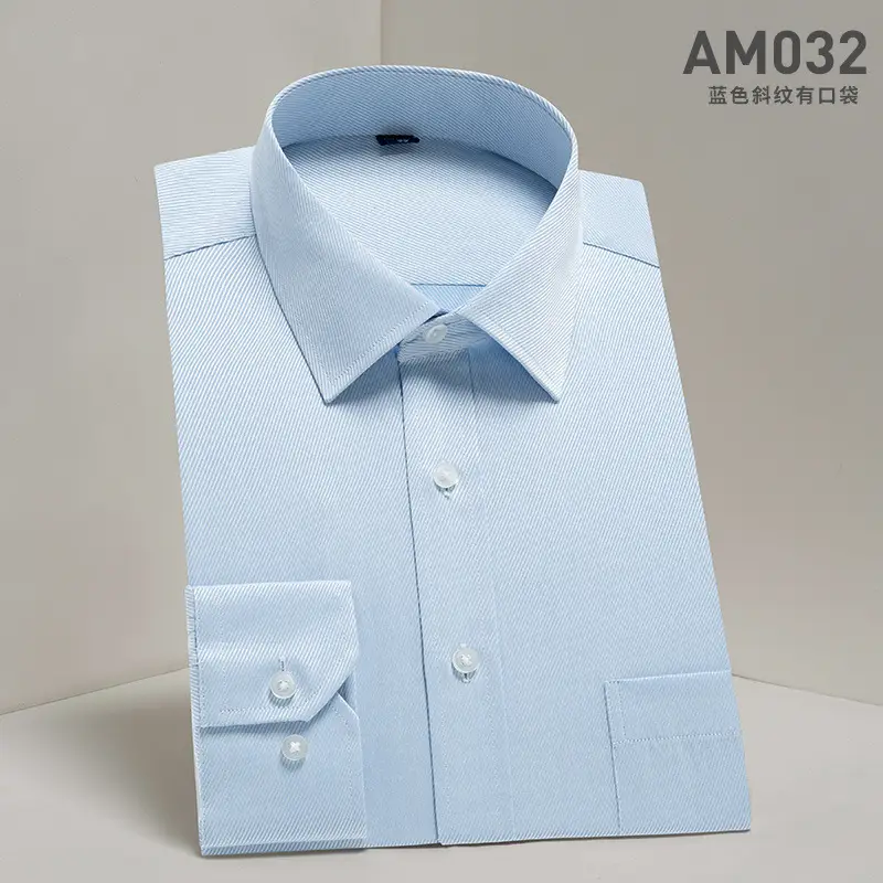 2025 Men's Long Sleeve Solid Mint Shirt Business Casual