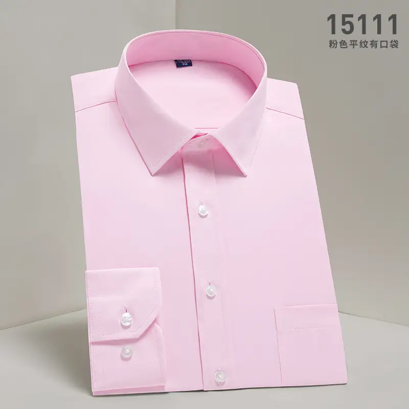 2025 Men's Long Sleeve Solid Mint Shirt Business Casual
