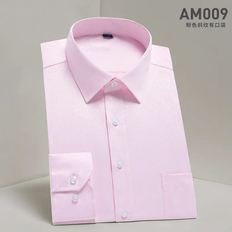 2025 Men's Long Sleeve Solid Mint Shirt Business Casual