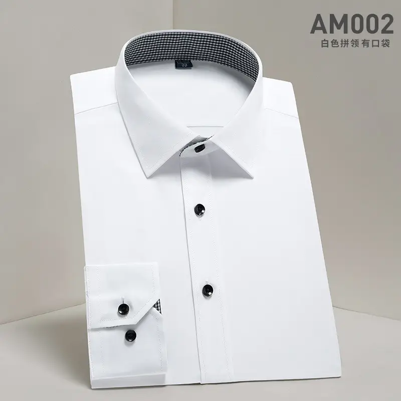 2025 Men's Long Sleeve Solid Mint Shirt Business Casual