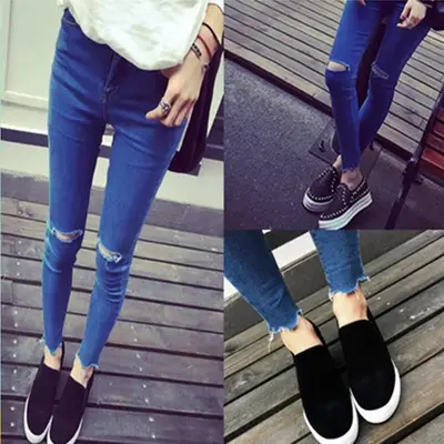 2025 Thin Korean Style Dark Slim Fit Cropped Jeans for Women - Image 6